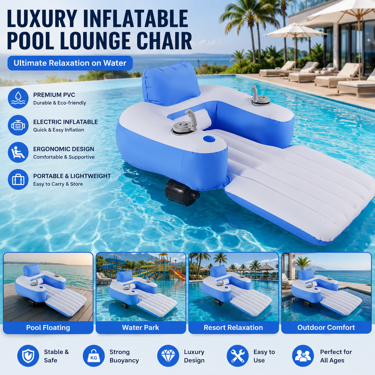 HELIOS Super Glide with padded headrest, joystick and dual cup holders